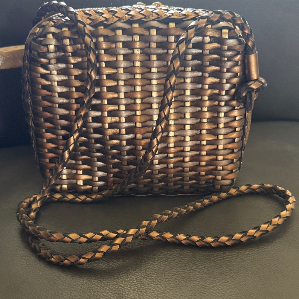 Vintage CEM metallic Woven Crossbody Bag